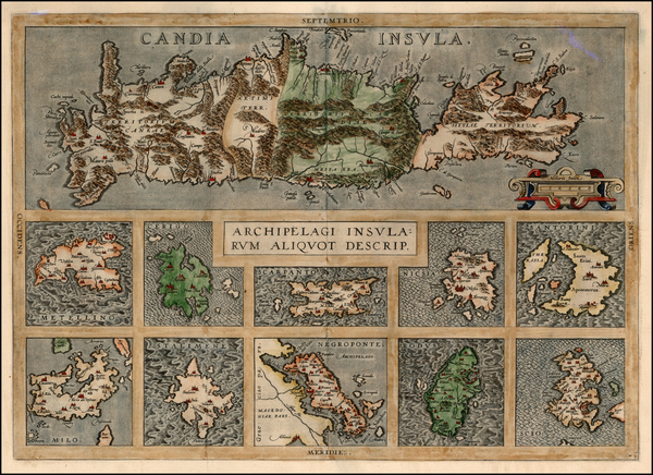 80-Europe, Mediterranean, Balearic Islands and Greece Map By Abraham Ortelius