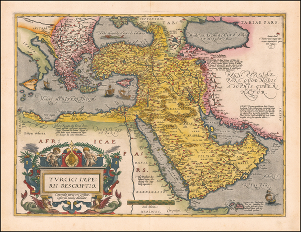 75-Turkey, Mediterranean, Middle East, Arabian Peninsula and Turkey & Asia Minor Map By Abraha