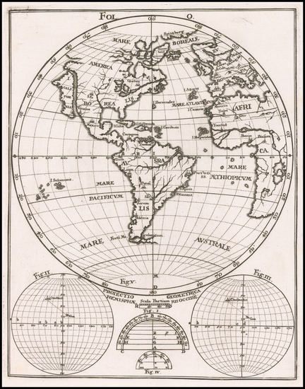 54-Western Hemisphere, California as an Island and America Map By Heinrich Scherer