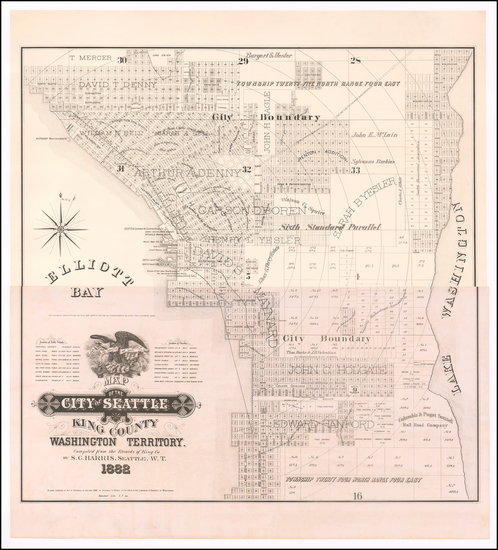 4-Washington Map By Sylvanus C. Harris