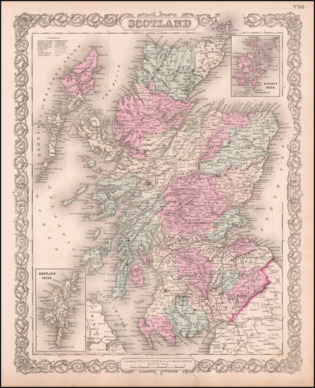 38-Scotland Map By G.W.  & C.B. Colton