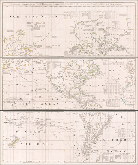 96-World, South America, Pacific, California and America Map By Robert Sayer  &  Bradock Mead 