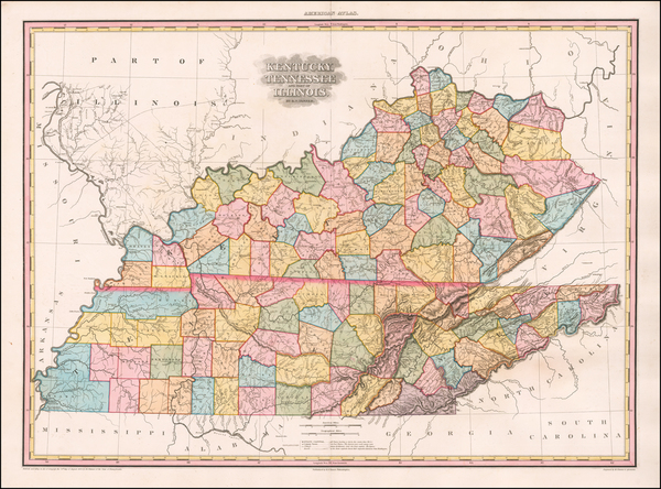 97-South, Kentucky, Tennessee and Illinois Map By Henry Schenk Tanner