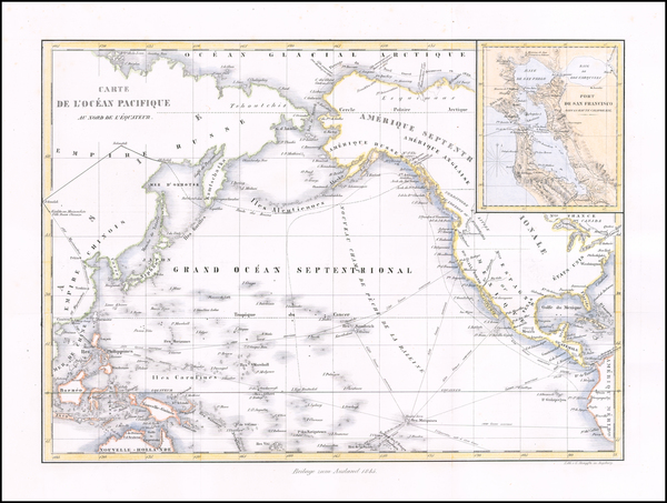 72-Pacific Ocean, Alaska, California and San Francisco & Bay Area Map By G. Stempfle