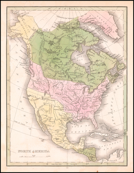 57-Texas and North America Map By Thomas Gamaliel Bradford