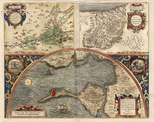 26-Spain Map By Abraham Ortelius