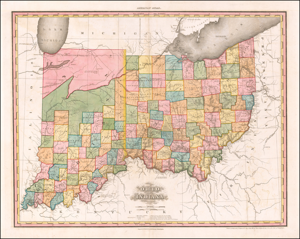 59-Midwest, Indiana and Ohio Map By Henry Schenk Tanner