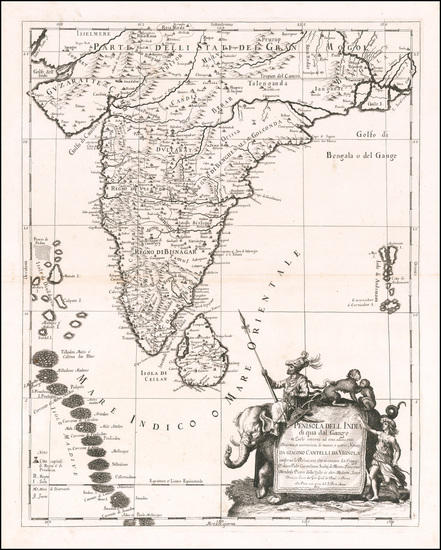 43-India Map By Giacomo Giovanni Rossi - Giacomo Cantelli da Vignola