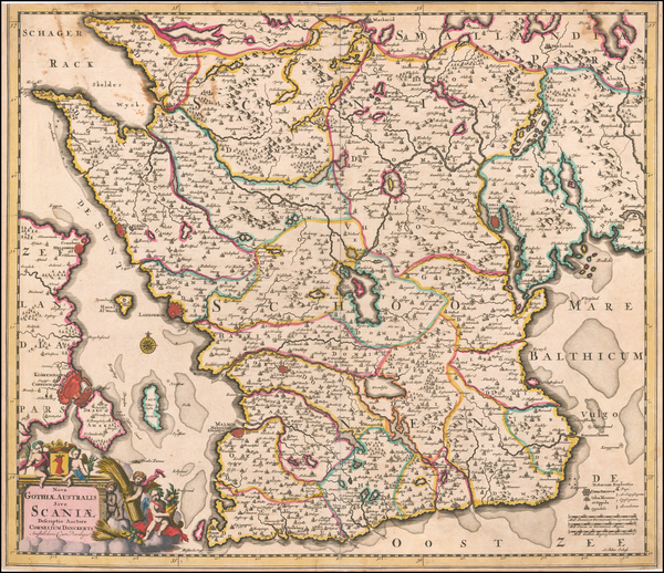 88-Sweden and Denmark Map By Cornelis II Danckerts