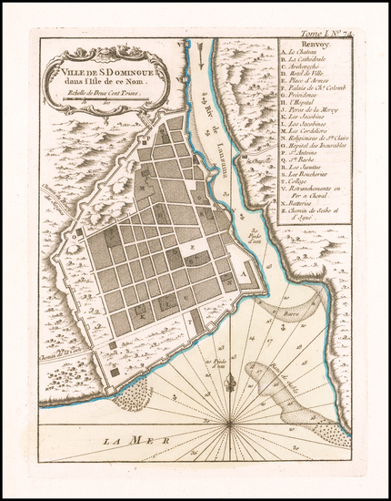 3-Hispaniola Map By Jacques Nicolas Bellin