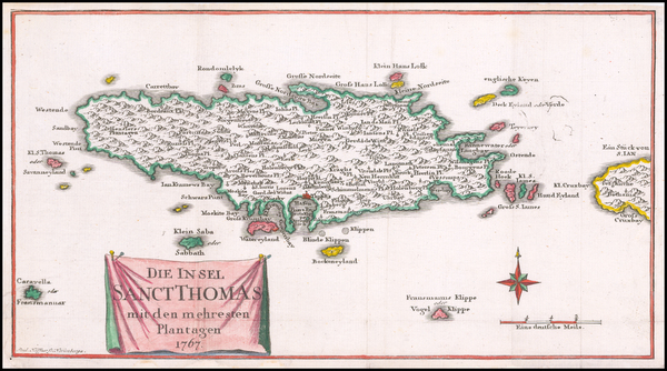 St. Barths] Charta ofver On St. Barthelemy -- Konungen af Sverige Gustaf  den IV. Adolph . . . - Barry Lawrence Ruderman Antique Maps Inc.