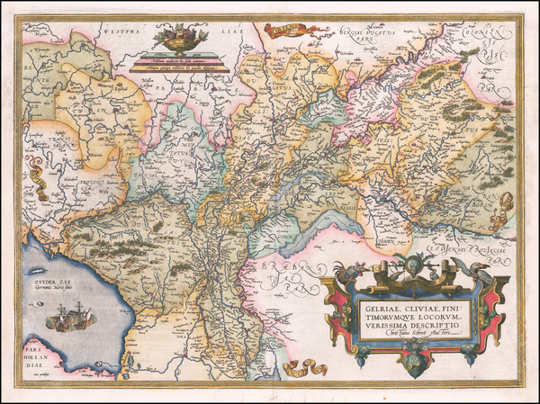 89-Netherlands Map By Abraham Ortelius