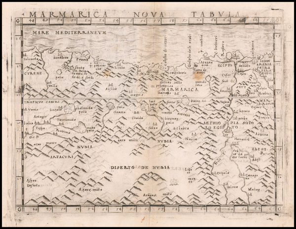 96-North Africa Map By Giacomo Gastaldi