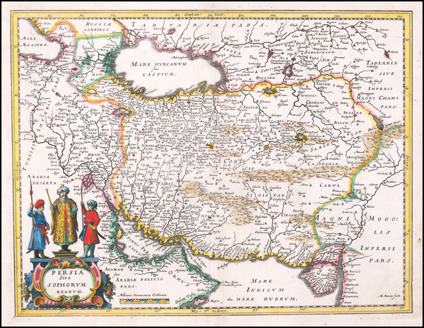 86-Middle East and Persia & Iraq Map By Matthaus Merian