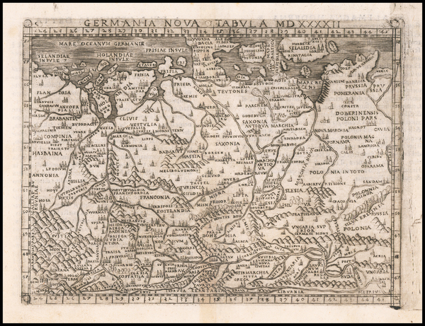 31-Netherlands, Poland, Hungary, Baltic Countries, Scandinavia and Germany Map By Giacomo Gastaldi