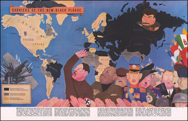 3-World, Pictorial Maps and World War II Map By William Henry Cotton