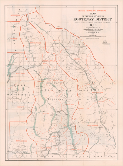 11-Alaska, Canada and British Columbia Map By Department of Lands and Works