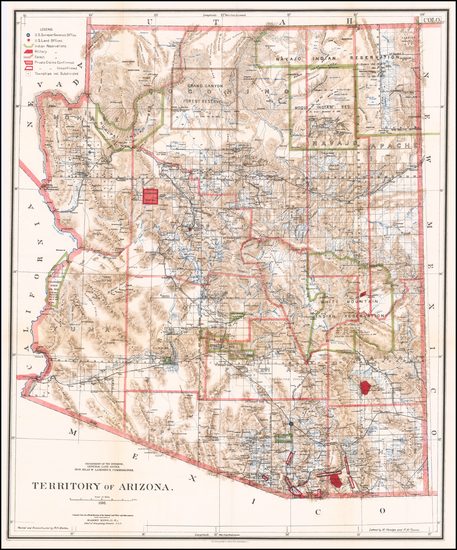 12-Arizona Map By General Land Office