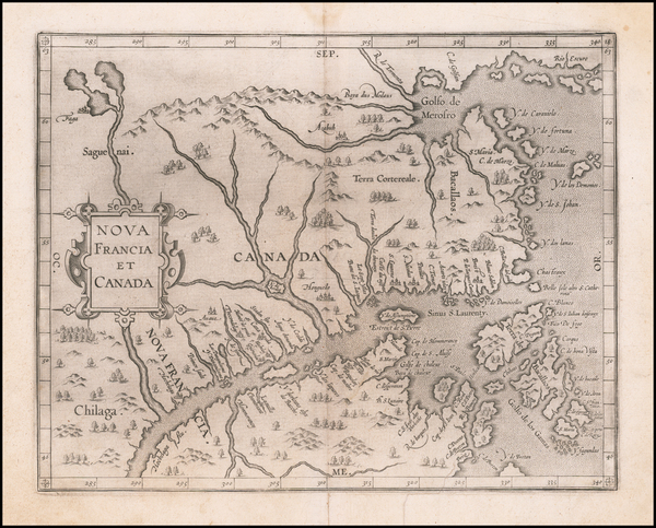 69-Canada Map By Cornelis van Wytfliet