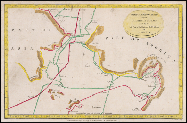 0-Alaska and Russia in Asia Map By James Cook