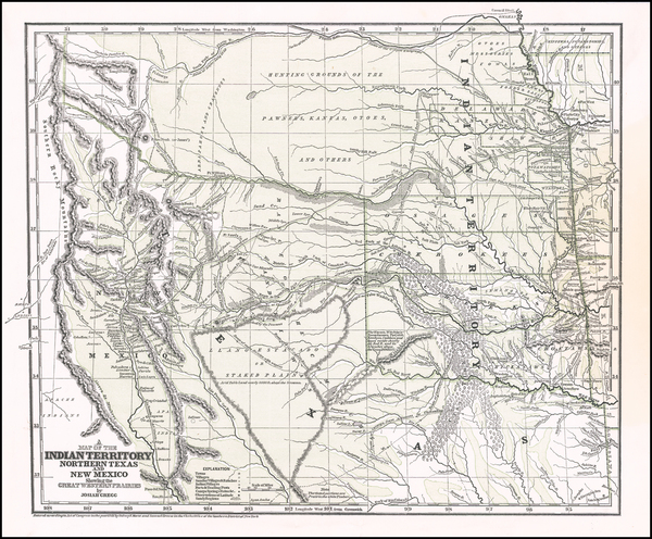 23-Texas, Plains, Southwest and Rocky Mountains Map By Josiah Gregg