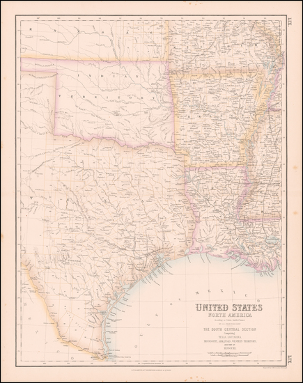 91-South, Texas and Plains Map By Archibald Fullarton & Co.