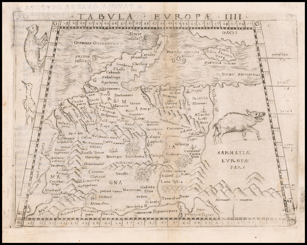 16-Poland and Germany Map By Giacomo Gastaldi