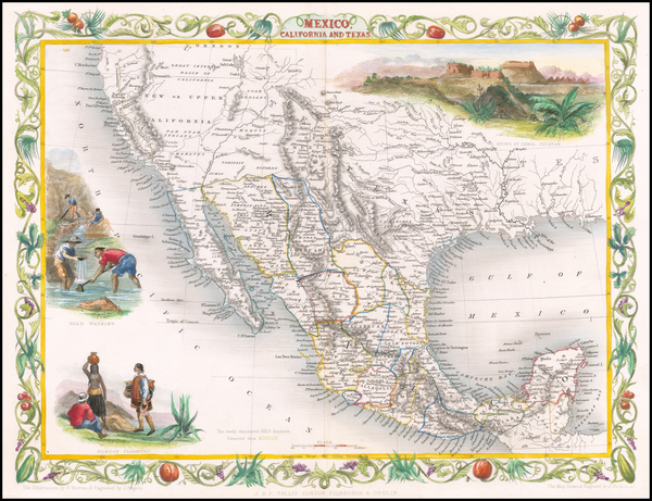 39-Texas, Southwest, Rocky Mountains, Mexico and California Map By John Tallis