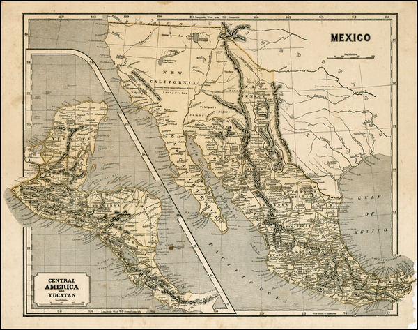 14-Southwest, Rocky Mountains, Central America and California Map By Sidney Morse  &  Samuel B