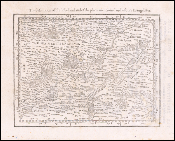 3-Holy Land Map By Guillaume Postel