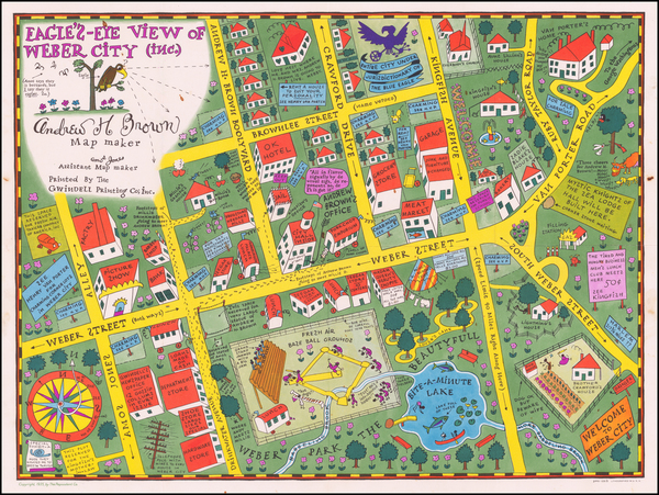 23-Curiosities Map By Gwindell Printing Co.