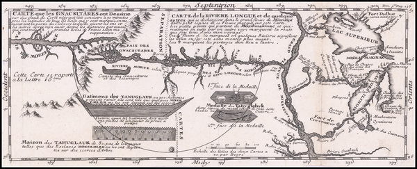 87-Midwest, Plains and Rocky Mountains Map By Baron de Lahontan