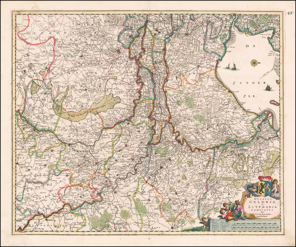 80-Netherlands Map By Justus Danckerts