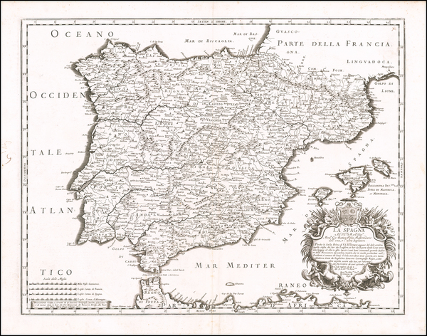 55-Spain and Portugal Map By Giacomo Giovanni Rossi - Giacomo Cantelli da Vignola