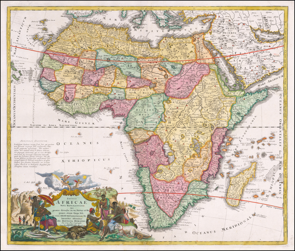 60-Africa Map By Johann Baptist Homann