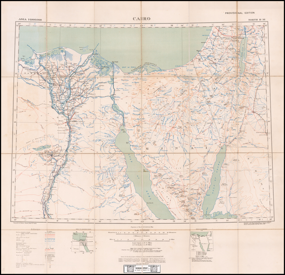 97-Holy Land, Arabian Peninsula and Egypt Map By Geographical Section, War Office (UK)