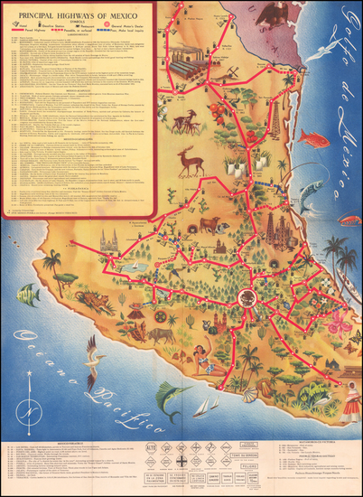 98-Mexico and Pictorial Maps Map By General Motors