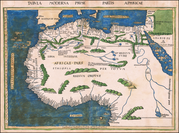 33-Africa, North Africa and West Africa Map By Martin Waldseemüller