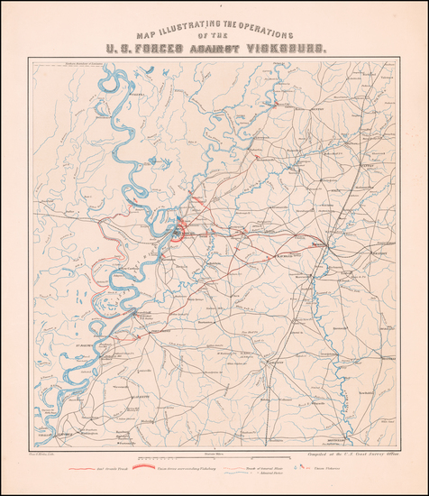 61-Mississippi and Civil War Map By Charles G. Krebs