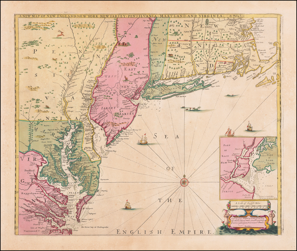 0-New England, New York City, New York State, Mid-Atlantic and Southeast Map By Robert Morden / P