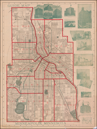 19-Minnesota Map By J. Manz & Co.