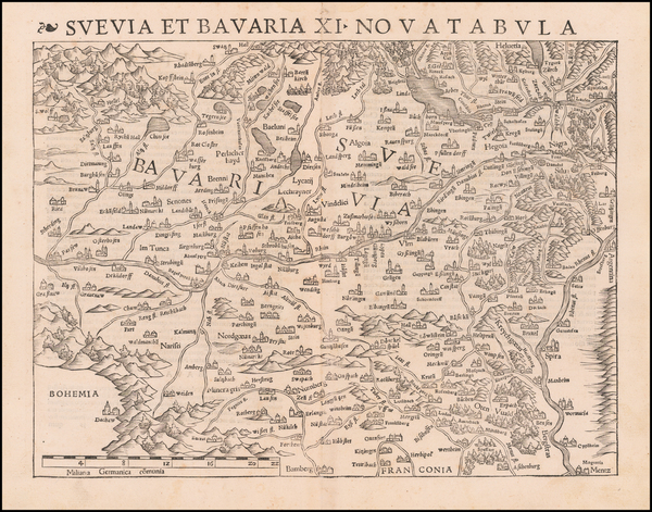 13-Switzerland, Austria and Germany Map By Sebastian Munster