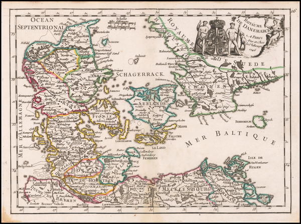 15-Denmark Map By George Louis Le Rouge