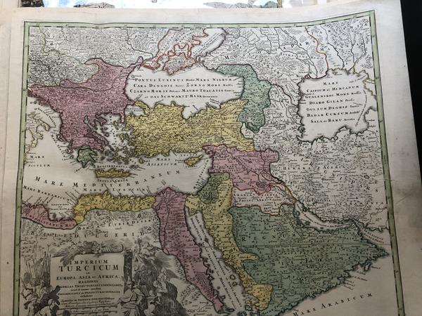 48-Turkey, Mediterranean, Middle East and Turkey & Asia Minor Map By Johann Baptist Homann