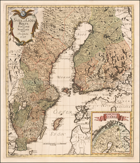 37-Sweden and Finland Map By Georg Biurman