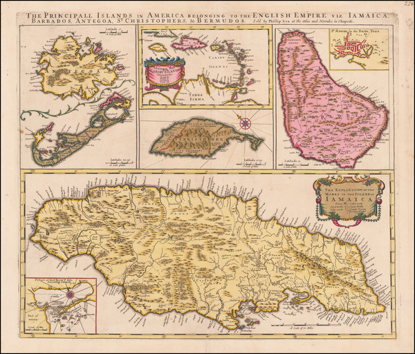 92-Caribbean, Jamaica, Bermuda and Other Islands Map By Philip Lea