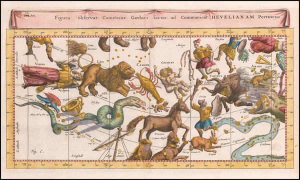 66-Celestial Maps Map By Stanislaus Lubieniecki