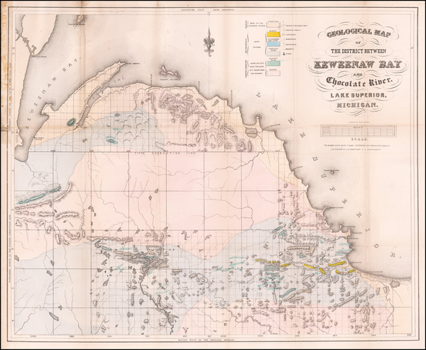 58-Michigan, Minnesota and Wisconsin Map By Josiah Dwight Whitney  &  John Foster