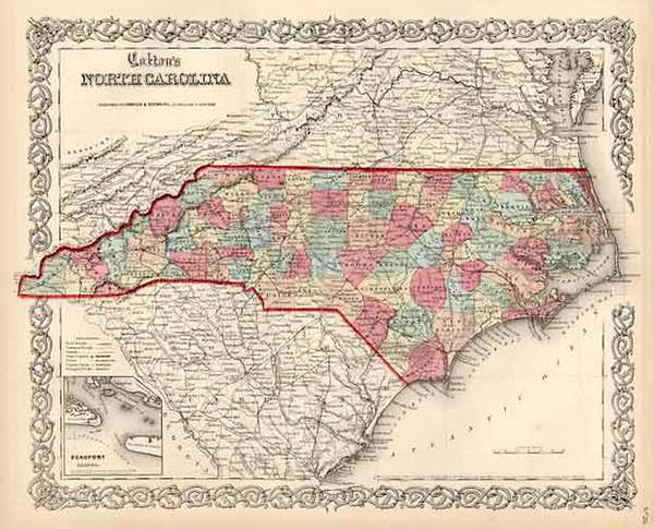 0-Southeast Map By Joseph Hutchins Colton