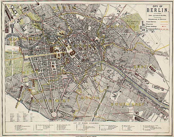 37-Europe and Germany Map By Letts, Son & Co. Limited